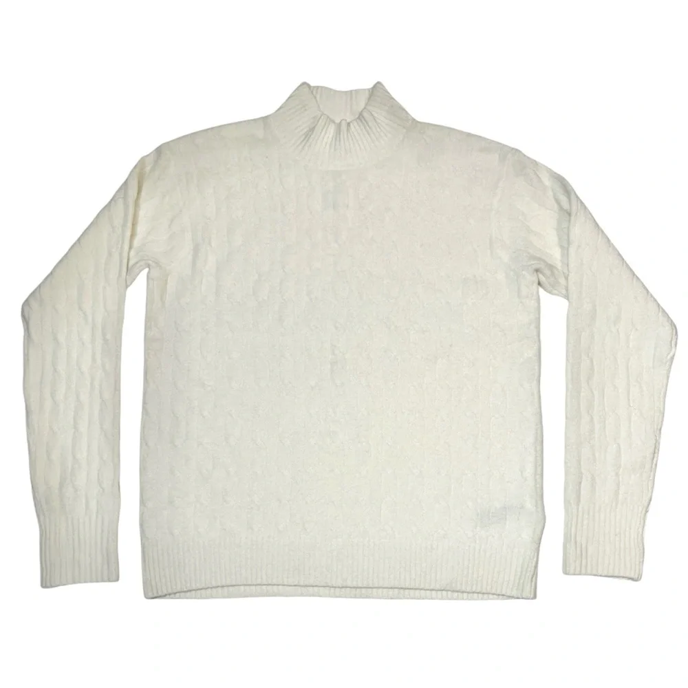 J. Crew Cable-Knit Mockneck Sweater/ Extra-Soft Yarn